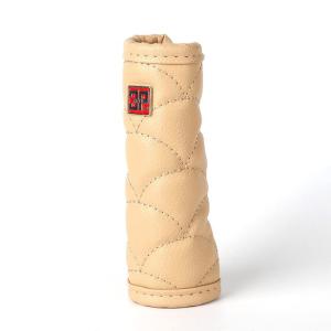Car PU Leather Handbrake Cover | Black & Beige