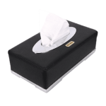 PU Leather Tissue box (Black)